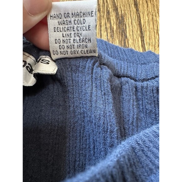 Cathy Daniels 100% Cotton Midi Skirt Sz L Tiered Blue Pull-on Hippie Cottagecore - Picture 3 of 7